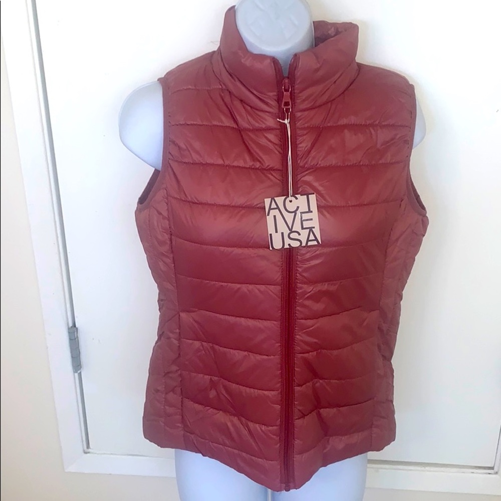 Active USA puffer vest in rose small quilted trendy hiking